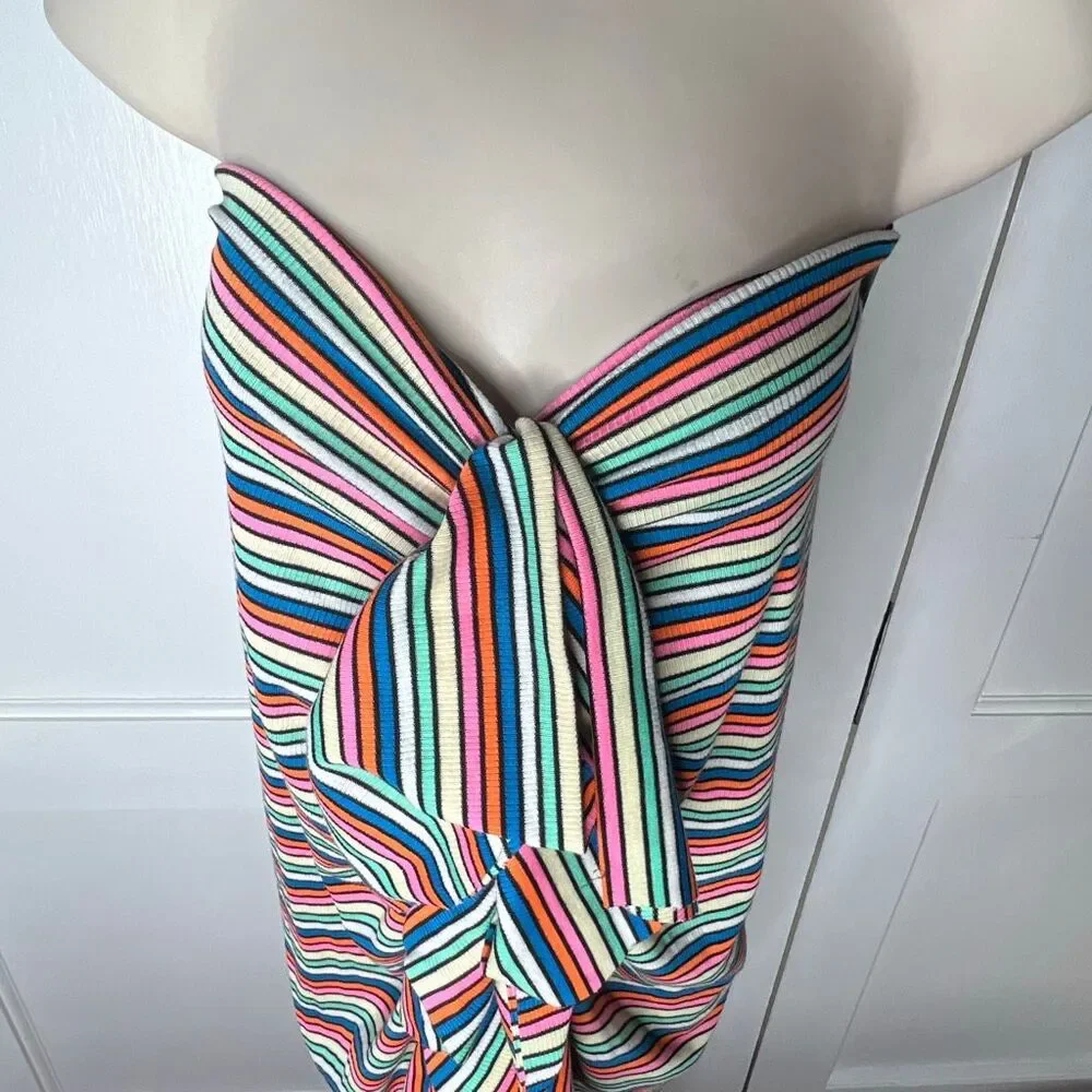 Philthy Ragz Striped Multi-Way Ruffle Maxi Dress One Size - Picture 2 of 8